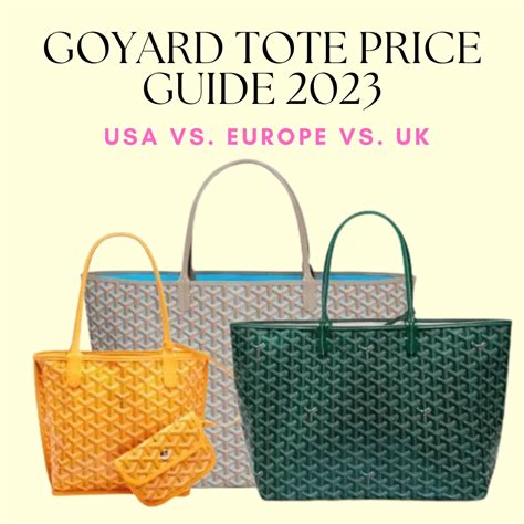 goyard purse price|goyard tote price guide.